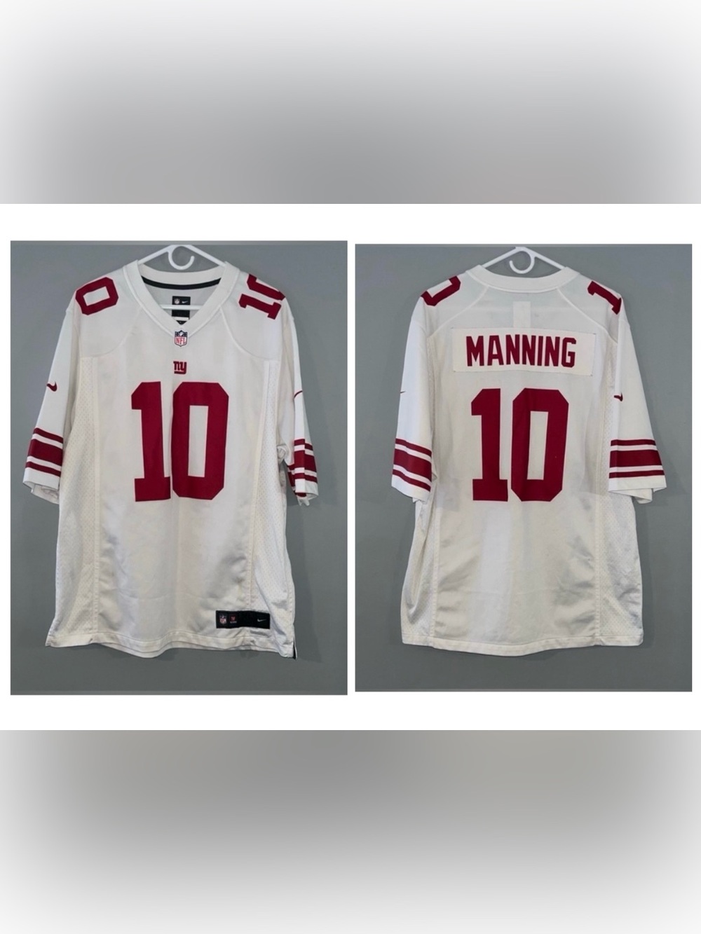 New York Giants No. 10 Eli Manning Nike NFL On Field Throwback Football Jersey